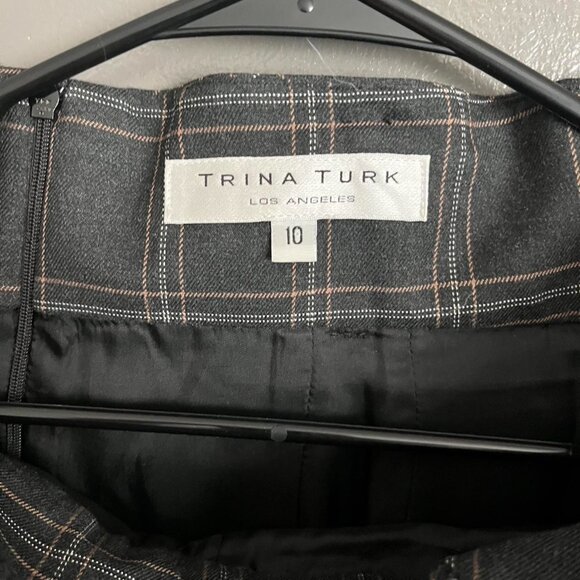 Grey and white plaid Trina Turk Skirt - Picture 3 of 3